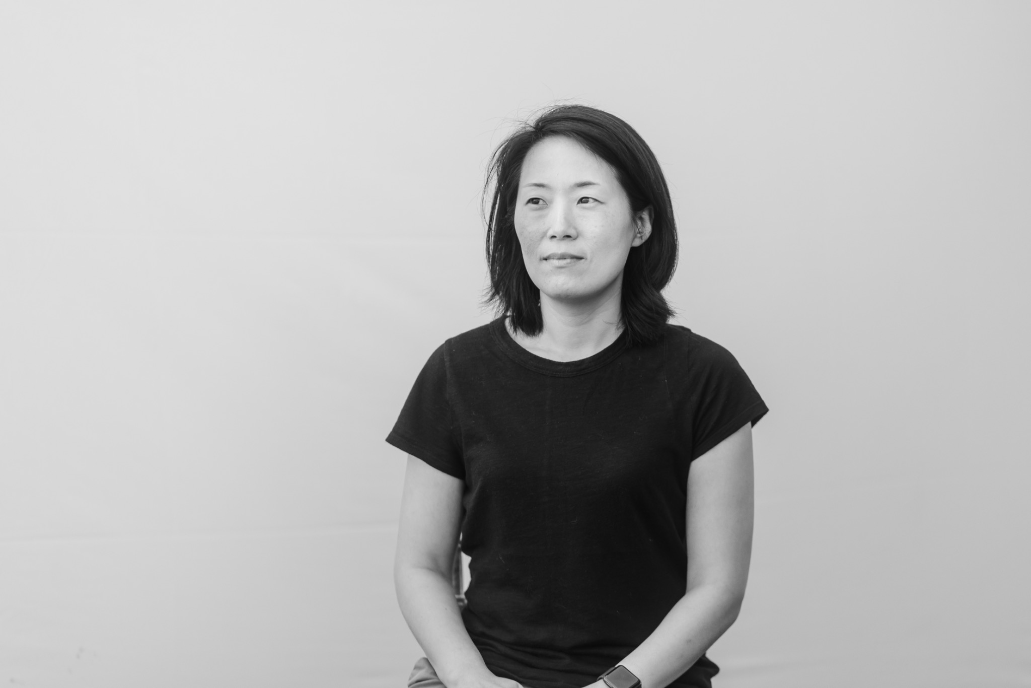 Black and white portrait of Eunji Kang